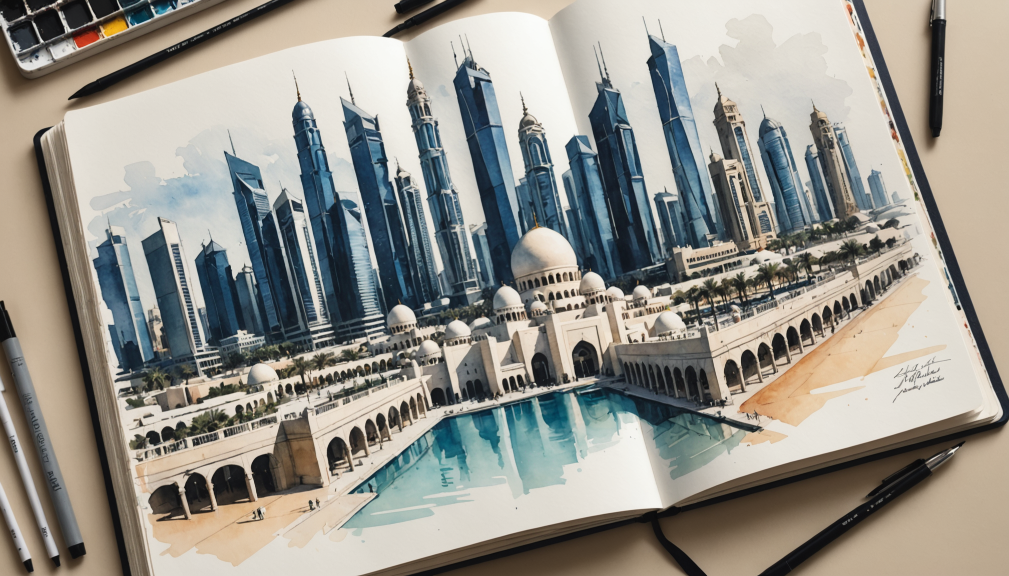 découvrez des carnets de croquis captivants mettant en scène la beauté et l'inspiration d'abu dhabi. explorez des œuvres artistiques uniques illustrant des moments et paysages emblématiques de la ville.